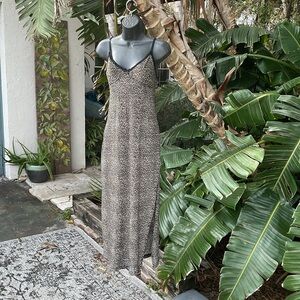 Personal identity, leopard print velvet slip dress